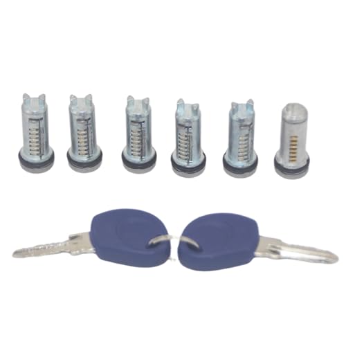 Fit for IVECO DAILY 2000-2012 2996075 2996076 2992551 2991727 6PCS TÜRSCHLOSS BARREL(Blue Keys) von Tianwu03