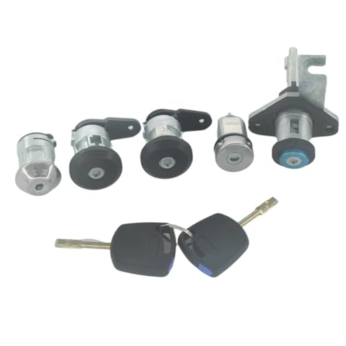 Passend for Ford Ka 1997–2007 Komplettschloss-Set, Kofferraum-Zurück-Schließzylinder mit 2 Schlüsseln, AL177 97KG-B22050-BE, 96FG122050AG(5PCS SET) von Tianwu03
