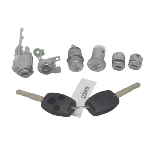 Passend for H0nda Accord 2003–2007, Schlosssatz, Zündschalter, Türschlosszylinder, 2 Schlüsselgehäuse(6pcs Lock-3 Button) von Tianwu03