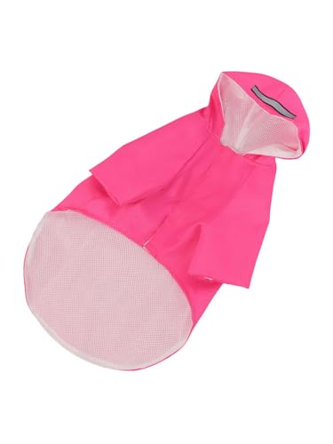 TiaoBug Atmungsaktive Regenjacke für Hunde mit Kapuze Wasserdichtes Mesh-Hundemantel mit verstellbaren Verschlüssen Hot Pink M von TiaoBug