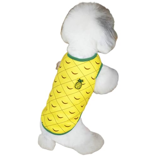 TiaoBug Atmungsaktive Sommer Hundekleidung Leichtes ärmelloses Tanktop für Kleine Mittelgroße Hunde Gelb XL von TiaoBug