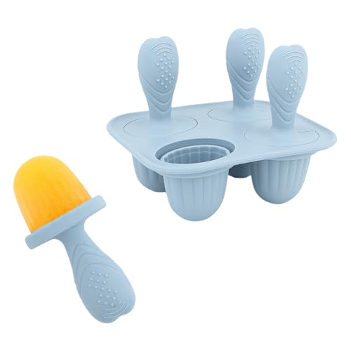 TiaoBug DIY Silikon Eiszapfen Formen Baby Obst Essen Feeder Lebensmittel Gefrierschrank Tablett für Kinder Baby Fütterung Essentials Blau C One Size von TiaoBug