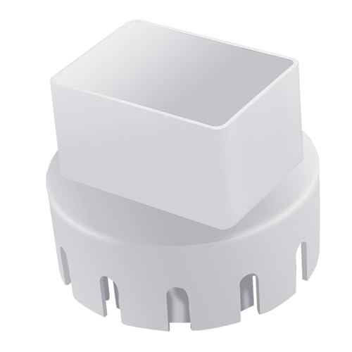 TiaoBug Downspout zu Ablauf Rohr Fliesen Adapter, Runde zu Quadrat Rinnen Ablauf Adapter für Ablauf Rohre Fliesen Weiß 3 * 4 Zoll One Size von TiaoBug