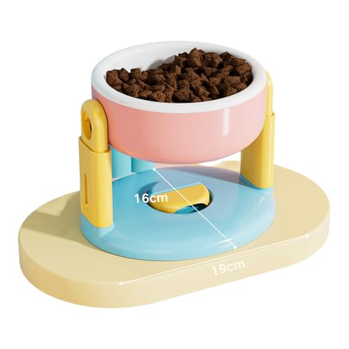 TiaoBug Höhenverstellbarer Hundenapf mit Saugnapf rutschfeste erhöhte Futter Wasserschale für Hunde/Katzen Rosa One Size von TiaoBug