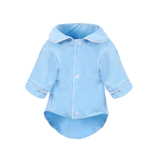 TiaoBug Hunde Katzenpyjama Atmungsaktive Schlafbekleidung für Haustiere Bequemer Schlafanzug für täglichen Komfort Blau XL von TiaoBug