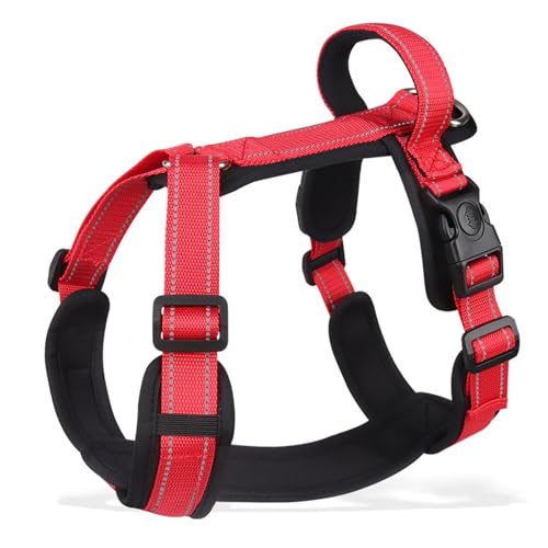 TiaoBug Hundegeschirr für mittelgroße Hunde mit Kontrolle Anti-Zug Würgen Verstellbar Step-in Brustgeschirr Rot S TiaoBug Hundegeschirr für mittelgroße Hunde mit Kontrolle Anti-Zug Würgen Verstellbar Step-in Brustgeschirr Rot S von TiaoBug