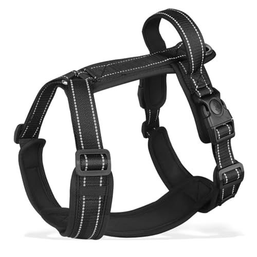 TiaoBug Hundegeschirr für mittelgroße Hunde mit Kontrolle Anti-Zug Würgen Verstellbar Step-in Brustgeschirr Schwarz XL TiaoBug Hundegeschirr für mittelgroße Hunde mit Kontrolle Anti-Zug Würgen Verstellbar Step-in Brustgeschirr Schwarz XL von TiaoBug