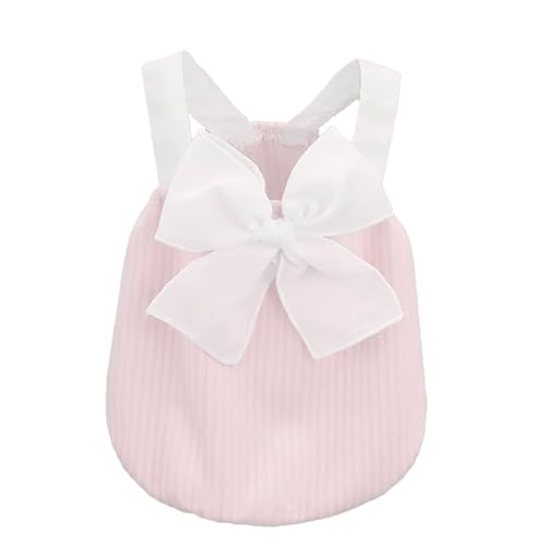 TiaoBug Hundekleidung Weste mit Schleife Kleine Hunde Welpen Tragekleidung Kleidung für Chihuahua Pomeranian Bichon Rosa XL von TiaoBug
