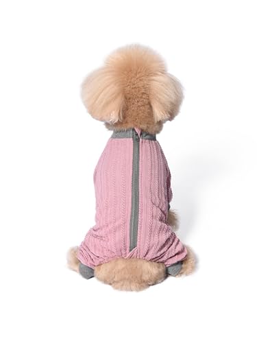 TiaoBug Hundpyjamas Fleece Hund Schlafanzug Niedlicher Hund Hunde Hundepyjama Schlafanzug für Klein Mittlere Hunde Rosa XXL von TiaoBug