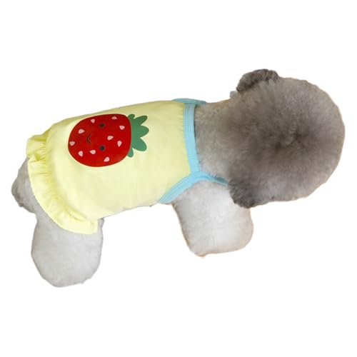 TiaoBug Niedliches Hundeshirt mit Fruchtprint Atmungsaktives Trägertop für kleine Hunde Welpen Leichte Sommerweste Gelb XL von TiaoBug