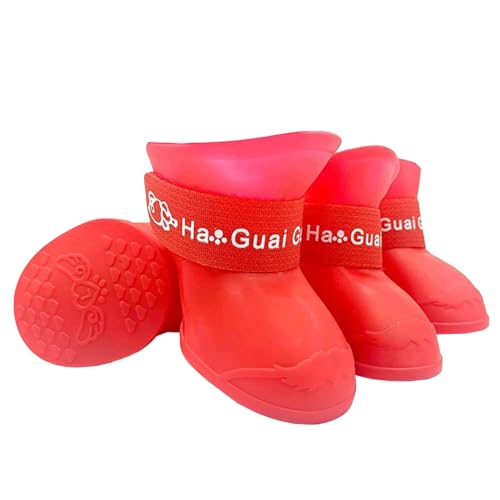 TiaoBug Silikon Hundestiefel Hunde wasserdichte Schuhe Verschleißfest Hundeschuhe für Hündchen Pfotenschutz Rot S TiaoBug Silikon Hundestiefel Hunde wasserdichte Schuhe Verschleißfest Hundeschuhe für Hündchen Pfotenschutz Rot S von TiaoBug