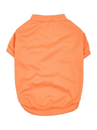 TiaoBug Sommer-Hunde-Shirts für Kleine Hunde Atmungsaktive T-Shirts Welpen Kleidung Haustier Katzen Kurze Ärmel Tank Top Orange M von TiaoBug