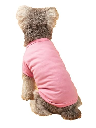 TiaoBug Sommer-Hunde-Shirts für Kleine Hunde Atmungsaktive T-Shirts Welpen Kleidung Haustier Katzen Kurze Ärmel Tank Top Rosa L von TiaoBug