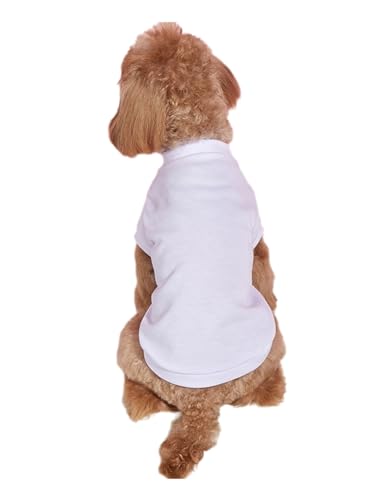TiaoBug Sommer-Hunde-Shirts für Kleine Hunde Atmungsaktive T-Shirts Welpen Kleidung Haustier Katzen Kurze Ärmel Tank Top Weiß XS von TiaoBug