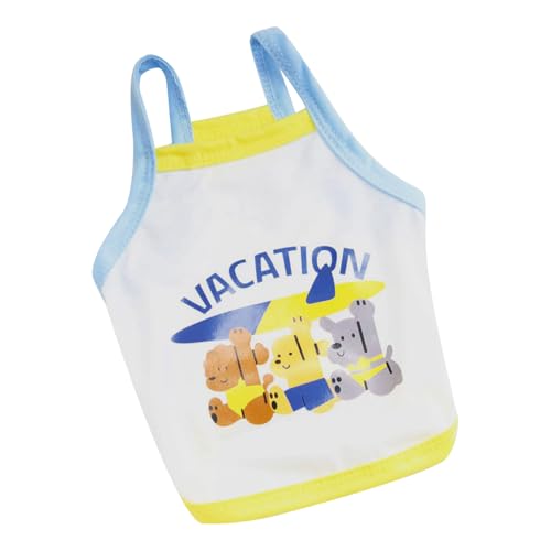 TiaoBug Sommer Hundeshirt Atmungsaktives Camisole für Hunde Weiches Trägertop ohne Ärmel für Welpen kleine Hunde Gelb XL von TiaoBug