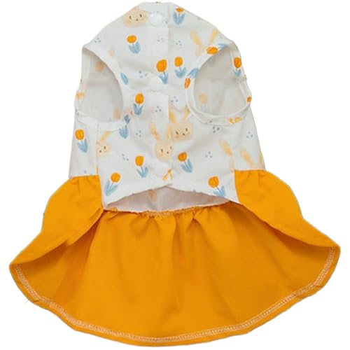 TiaoBug Sommerliches Prinzessinnenkleid mit Geschirr Ärmelloses Hundekleid mit D-Ring für Yorkies Teddyhunde Gelb XL TiaoBug Sommerliches Prinzessinnenkleid mit Geschirr Ärmelloses Hundekleid mit D-Ring für Yorkies Teddyhunde Gelb XL von TiaoBug