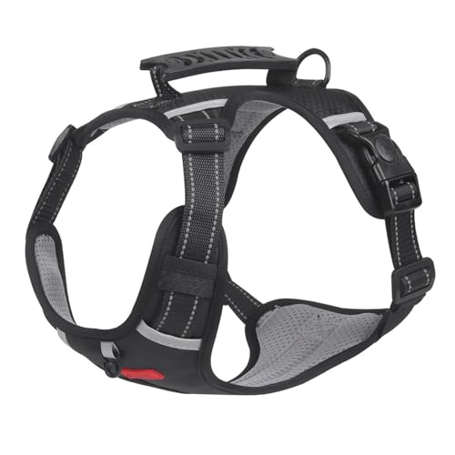 TiaoBug Zugentlastendes Hundegeschirr mit Reflektorstreifen Verstellbares Frontclip-Geschirr für große Hunde Schwarz XL TiaoBug Zugentlastendes Hundegeschirr mit Reflektorstreifen Verstellbares Frontclip-Geschirr für große Hunde Schwarz XL von TiaoBug
