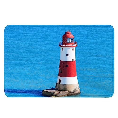 TiaoTian Fußmatte 60x90 Strand Waschbar Fussmatte innen rutschfeste Schmutzfangmatte Türmatte Eingang Teppich 3D Druck Design Ozean Landschaft Flanell fußmatte für Haustür Innen von TiaoTian