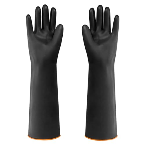 Tiardey 1 Paar robuste Gummihandschuhe, Säure-Alkali-Schutz, rutschfeste Stulpe, chemikalienbeständige Handschuhe, industrielle Schutzstulpen, Sicherheits-Arbeitshandschuhe Tiardey 1 Paar robuste Gummihandschuhe, Säure-Alkali-Schutz, rutschfeste Stulpe, chemikalienbeständige Handschuhe, industrielle Schutzstulpen, Sicherheits-Arbeitshandschuhe von Tiardey