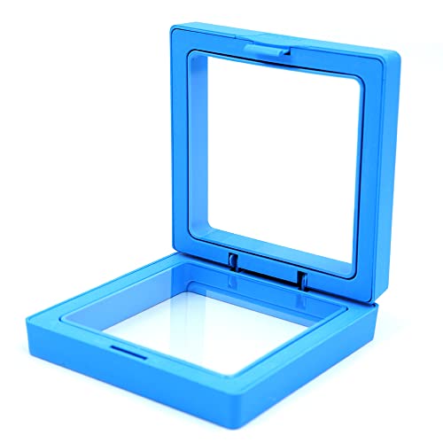 Tiardey 10 STÜCKE 3D Floating Frame Display Halter Ständer PE-Folie Transparent Schmuck Aufbewahrungsbox Anlaufschutz Münzhalter - Blau von Tiardey