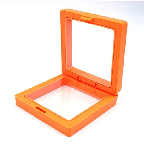 Tiardey 10 STÜCKE 3D Floating Frame Display Halter Ständer PE-Folie Transparent Schmuck Aufbewahrungsbox Anlaufschutz Münzhalter - Orange von Tiardey