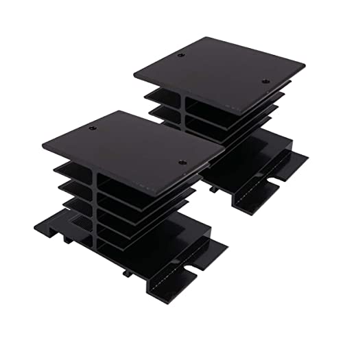 Tiardey 2 STÜCKE Halbleiterrelais Kühlkörper Aluminium Kühlkörper für SSR-25DA/10DA/40DA Halbleiterrelais - Schwarz von Tiardey
