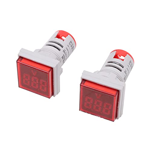 Tiardey 2 Stück 22 mm rote LED Spannungsmessgerät Indikator AC 20–500 V, digitales Voltmeter für Heim- oder Industrieausrüstung – quadratisch Tiardey 2 Stück 22 mm rote LED Spannungsmessgerät Indikator AC 20–500 V, digitales Voltmeter für Heim- oder Industrieausrüstung – quadratisch von Tiardey