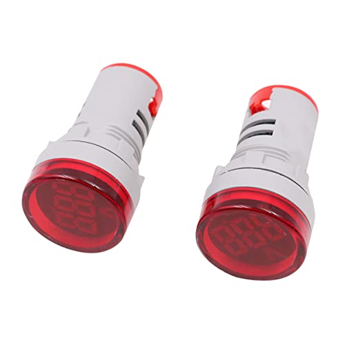 Tiardey 2 Stück 22 mm rote LED Spannungsmessgerät Indikator AC 20–500 V, digitales Voltmeter für Heim- oder Industrieausrüstung – rund von Tiardey