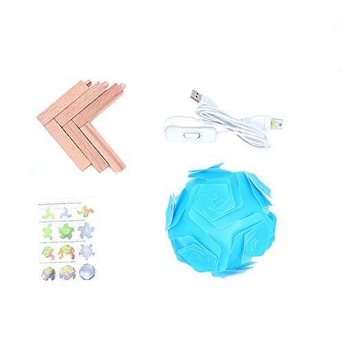 Tiardey 20PCS Kunststoff USB DIY Puzzle Lampe Desktop Spleien Nachtlicht Mit Holzsockel Kit - Blau Tiardey 20PCS Kunststoff USB DIY Puzzle Lampe Desktop Spleien Nachtlicht Mit Holzsockel Kit - Blau von Tiardey