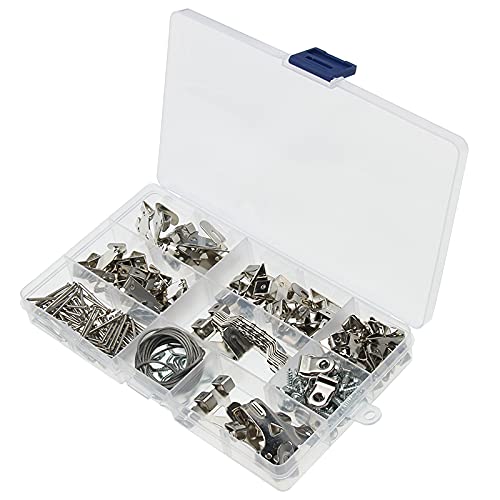 Tiardey 230pcs Picture Hanging Hooks Kit, Picture Hanging Tool, Picture Hanging Hardware, tragbares Bilderrahmen-Sortimentskit für Rahmen, Uhren, Spiegel, Kunstwerke - Silber von Tiardey