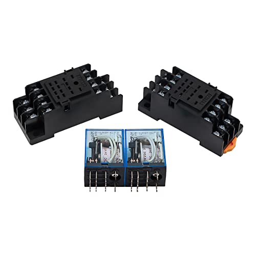 Tiardey 2PCS HH54P AC 220V Spulenleistungsrelais 14Pin 5A 4PDT LED-Anzeige Elektromagnetisches Leistungsrelais Wechsler mit Sockel, mit DIN-Schiene geschlitztes Aluminium Tiardey 2PCS HH54P AC 220V Spulenleistungsrelais 14Pin 5A 4PDT LED-Anzeige Elektromagnetisches Leistungsrelais Wechsler mit Sockel, mit DIN-Schiene geschlitztes Aluminium von Tiardey