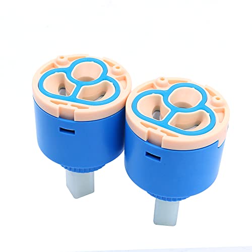 Tiardey 2Pcs Ersatz Wasserhahn Kartusche,Keramikscheibe Kartusche Wasserhahn Wassermischbatterie Innensteuerung Küche Wasserfall Wasserhahn Ventil-35mm von Tiardey