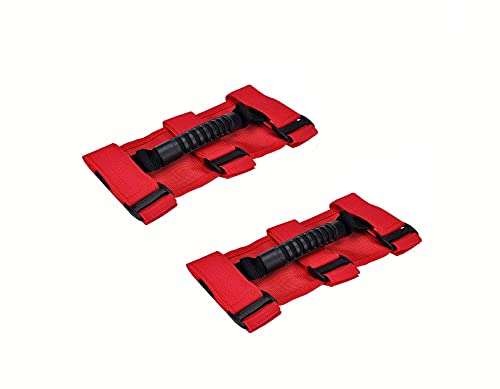 Tiardey 2er Pack Griffgriff Set Kompatibel mit Jeep Wrangler TJ YJ JK, einfach zu montierendes 3-Riemen-Design für Modelle von 1987 bis 2020 (rot) von Tiardey