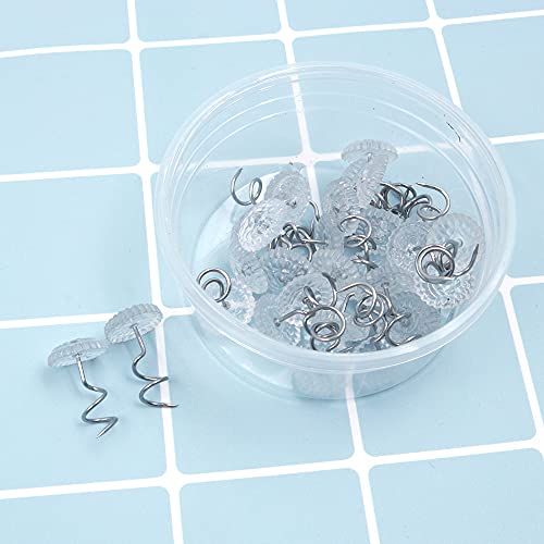 Tiardey 30 Stück Fester Torsionsnagel Edelstahl Transparenter Kopf Spiralnadel DIY Handgemachte Dekorative Decke Schlafsofa Rock Befestigungszubeh?r von Tiardey