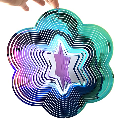 Tiardey 3D Metall Wind Spinner Rotierend Flie?end Lichteffekt Design Windspiele Hausgarten Dekoration Outdoor Geschenk Gl?nzend - Farbe Sechszackiger Stern Tiardey 3D Metall Wind Spinner Rotierend Flie?end Lichteffekt Design Windspiele Hausgarten Dekoration Outdoor Geschenk Gl?nzend - Farbe Sechszackiger Stern von Tiardey