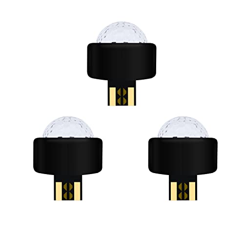 Tiardey 3er-Pack USB-Disco-Licht,3 Farben LED-Disco-Mini-Kugel-Party-Licht mit Sound aktiviert für Geburtstag,Familientreffen,Weihnachtsfeier,Karaoke,Hochzeitsdekoration von Tiardey