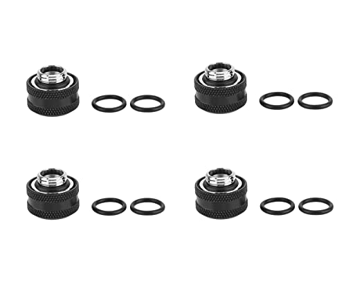 Tiardey 4er-Pack Wasserkühlungs-Fitting,OD 14MM Starres Rohr Wasserkühlungs-Rohr-Fittings-Anschluss von Tiardey