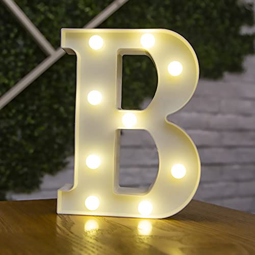 Tiardey Brief Lichter LED Symbol Form, Alphabet Kunststoff Festzelt Tischlampen, Leuchten Wörter, Geburtstag Hochzeit Party Everyday Home Wandbehang Dekor-B von Tiardey