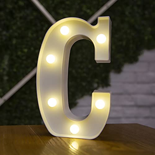 Tiardey Brief Lichter LED Symbol Form, Alphabet Kunststoff Festzelt Tischlampen, Leuchten Wörter, Geburtstag Hochzeit Party Everyday Home Wandbehang Dekor-C von Tiardey