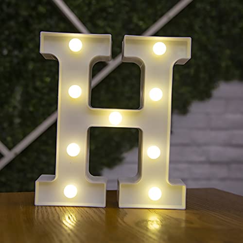 Tiardey Brief Lichter LED Symbol Form, Alphabet Kunststoff Festzelt Tischlampen, Leuchten Wörter, Geburtstag Hochzeit Party Everyday Home Wandbehang Dekor-H von Tiardey