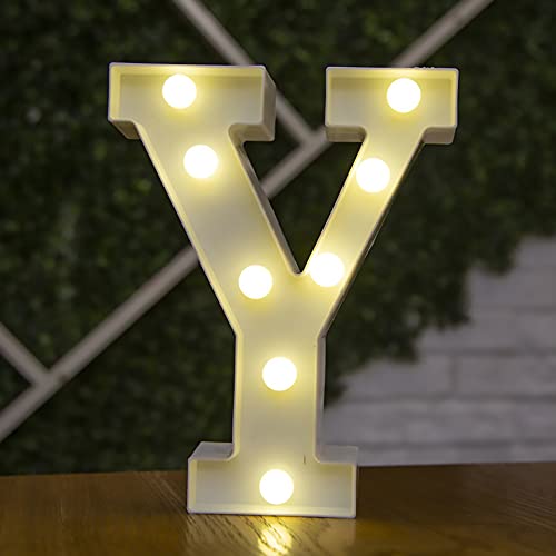 Tiardey Brief Lichter LED Symbol Form, Alphabet Kunststoff Festzelt Tischlampen, Leuchten Wörter, Geburtstag Hochzeit Party Everyday Home Wandbehang Dekor-Y von Tiardey