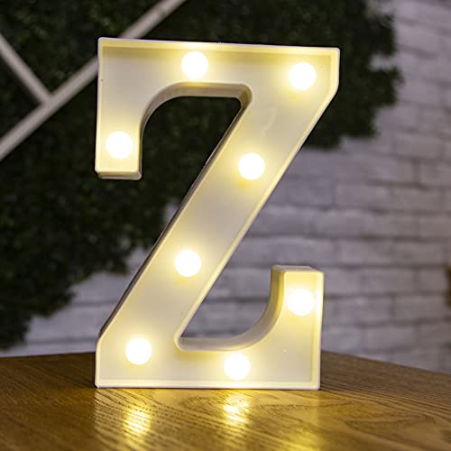 Tiardey Brief Lichter LED Symbol Form, Alphabet Kunststoff Festzelt Tischlampen, Leuchten Wörter, Geburtstag Hochzeit Party Everyday Home Wandbehang Dekor-Z von Tiardey