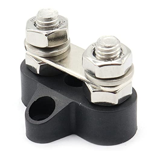 Tiardey Bus Bar Terminal Block Power Stud Isolierter Batterie Junction Post Block Power Terminal Block Set M8 Dual Studs w/Bus Bar für 12–48 V LKW Wohnmobile Boote – Schwarz Tiardey Bus Bar Terminal Block Power Stud Isolierter Batterie Junction Post Block Power Terminal Block Set M8 Dual Studs w/Bus Bar für 12–48 V LKW Wohnmobile Boote – Schwarz von Tiardey