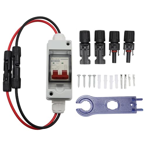 Tiardey DC-Trennschalter PV-System 2P 32A Leistungsschalter Leistungsschalter mit Kabel IP65 wasserdichtes Gehäuse DC-Leistungsschalter für Solaranlage von Tiardey