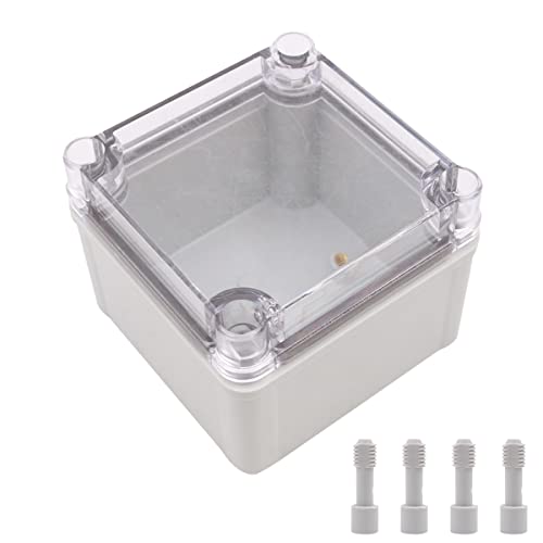 Tiardey Elektronisches wasserdichtes IP67-versiegeltes ABS-Kunststoff-DIY-Anschlussdosengehäuse,transparent,100 x 100 x 75 mm von Tiardey