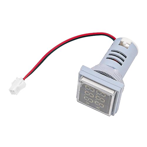 Tiardey LED-Anzeige, Voltmeter, 22 mm, quadratisch, Dual-Anzeigefeld, Voltmeter, Amperemeter, 60–500 V, Messger?t, Anzeige, Spannungsprüfer (wei?) von Tiardey