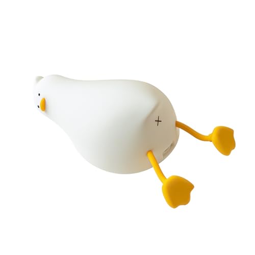 Tiardey Nachtlicht mit flacher Ente, tragbar, LED-Nachtlampe, USB-aufladbarer Akku, Silikon-Schlaflichter für Schlafzimmer-Dekoration von Tiardey