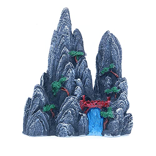 Tiardey Simulation Mountain View Steinschmuck Schwarze Landschaft Landschaft, große Aquarium Ornament Rock künstliche Aquarium Dekoration von Tiardey