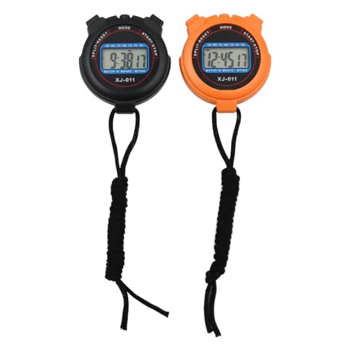 Tiardey Sport-Stoppuhr-Timer mit Trageband, multifunktionale Sport-Digital-Stoppuhr, großes Display, mit 12/24-Stunden-Weckerkalender (Schwarz + Gelb) von Tiardey
