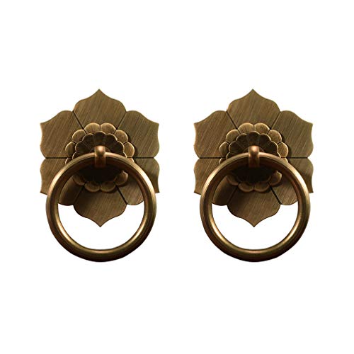 Tiazza 2 Stück Antik Messing Ring Ziehgriff Küchenschränke Kleiderschrank Schublade Vintage Möbel Hardware Retro Stil Ziehring von Tiazza